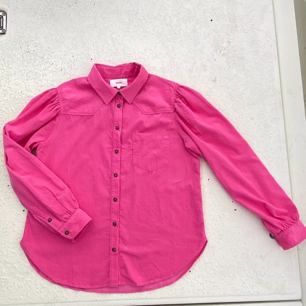 Tuckernuck XiRENA | WYLAN Cotton Corduroy Western Style Button Down Pink Medium - Picture 6 of 15